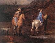 BRUEGHEL, Jan the Elder Travellers on the Way (detail) fd oil painting reproduction
